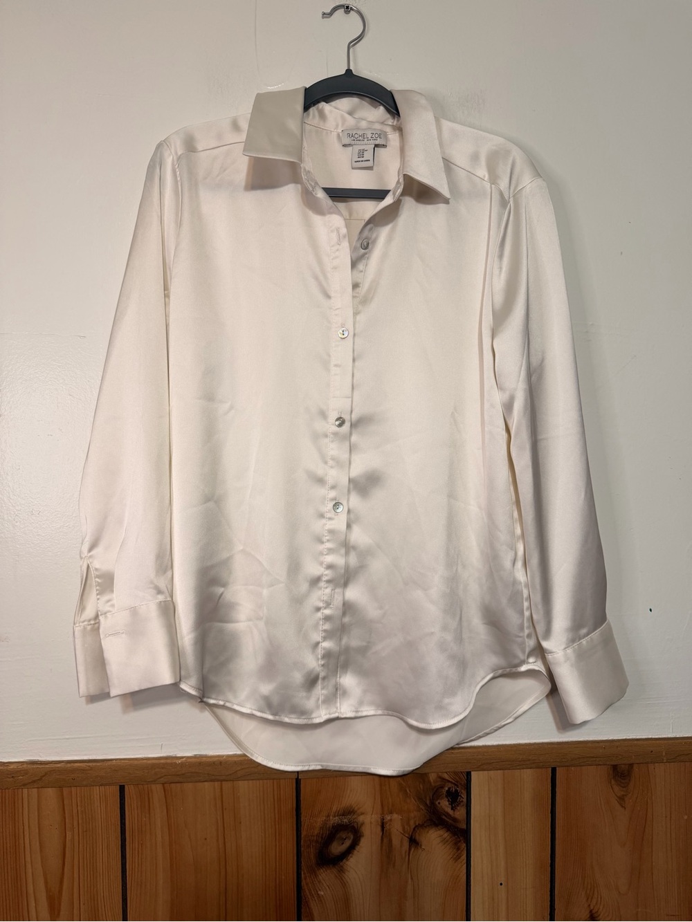 Rachel Zoe Satin Blouse in Cream